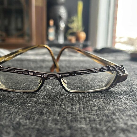 Jean Lafont Paris Violet Cut-Out Metal Architectural Designer Optical Frames OS - Picture 2 of 8